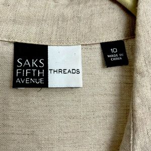 Saks Fifth Avenue linen dress light khaki